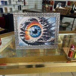 Abstract Eye Art in Silver Frame